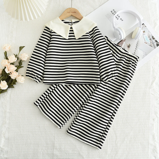 Girls' Stripes Cute Casual Set
