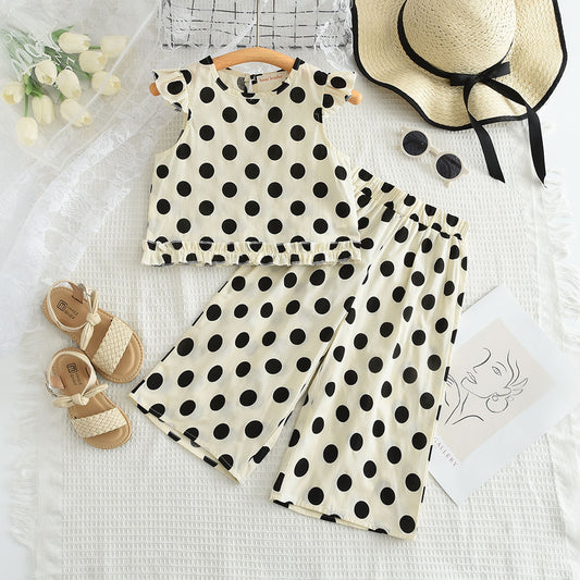 Girls' Organic Cotton Classic Polka Dot Set