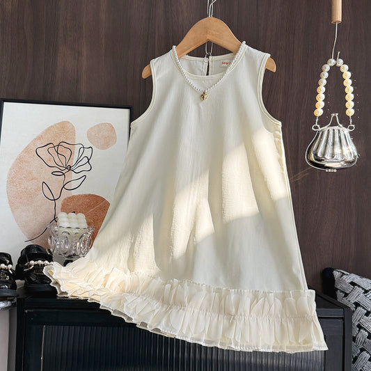 Girls' Simple Style Lace Dress