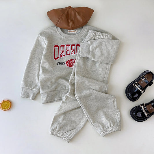 Girls' Letter Top+Pant Sports Set