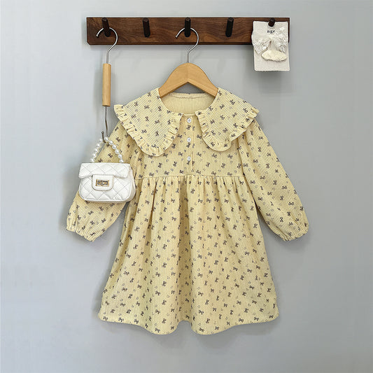 Girls' Cartoon Printing Seasonal Fashion Dress