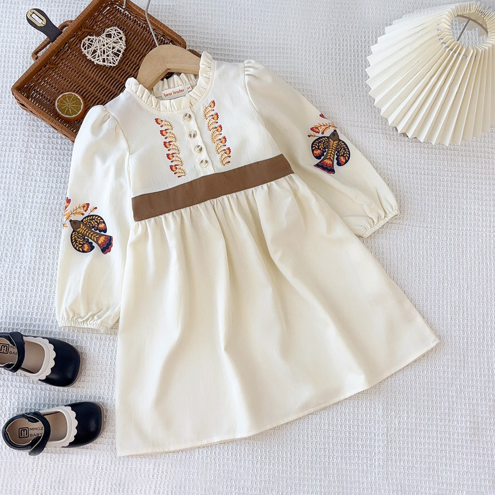 Girls' Ancient Printing Vintage Dress