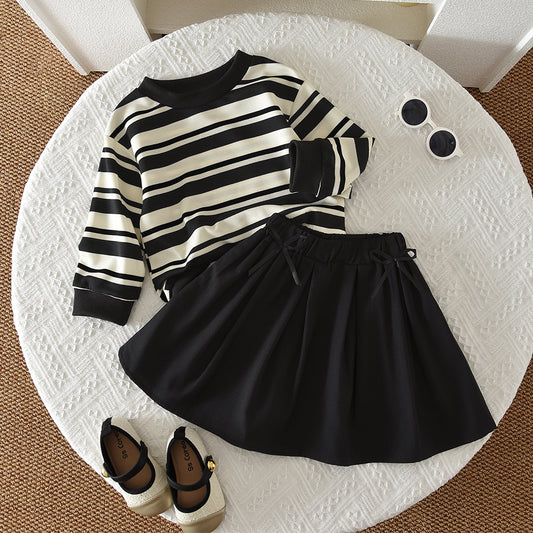 Girls' Classic Stripes Skirt Set
