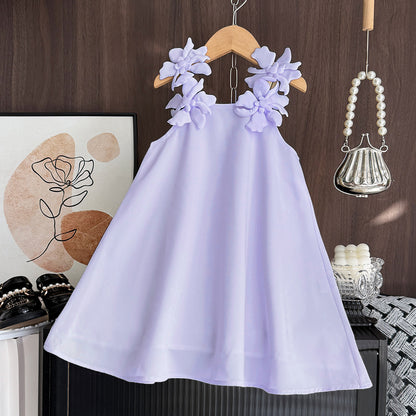 Girls' Floral Sleeve Sun Dress