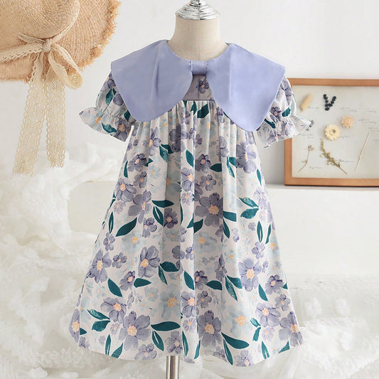 Girls' Floral Printing Princess Dress