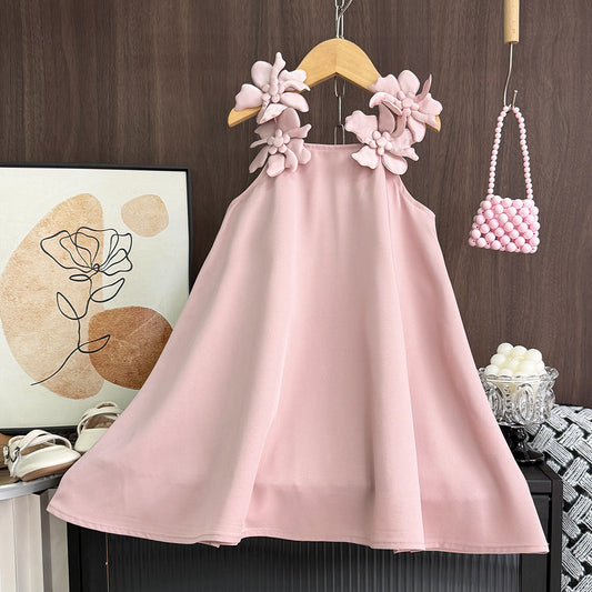 Girls' Floral Sleeve Sun Dress