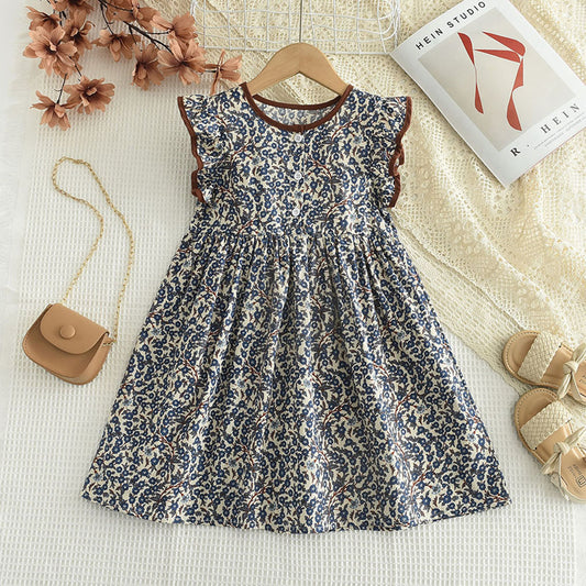 Girls' Ethnic Style Printing Casual Dress
