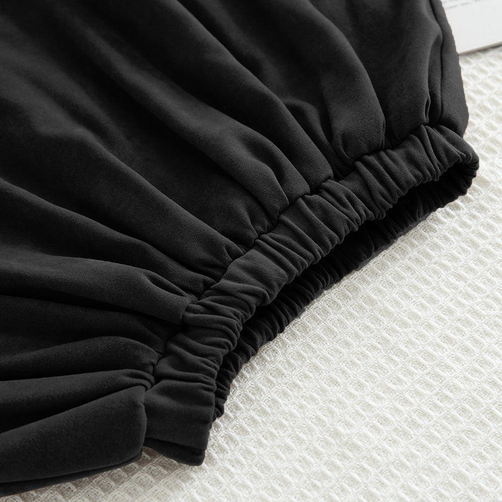 Girls' Bow Fluffy Top+Skirt 2pcs Casual Set