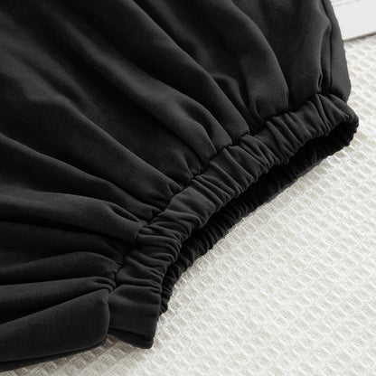 Girls' Bow Fluffy Top+Skirt 2pcs Casual Set