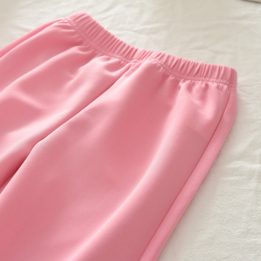 Cartoon Bow Print Sweatshirt+Sweatpants 2pcs Set Christmas Holiday Casual Girls Clothes