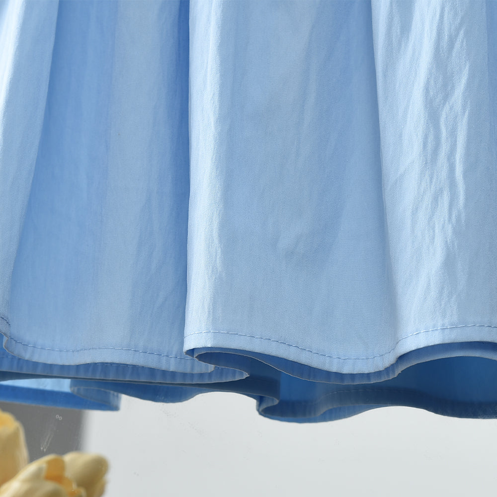 Cartoon Heart Color Contrasting Patchwork Girls' Shirt Dress