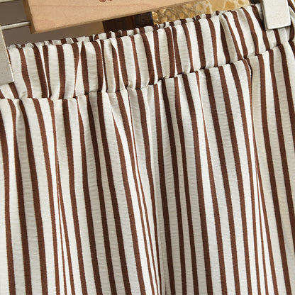 Girls' Blouse+Stripes Trousers 2pcs Set