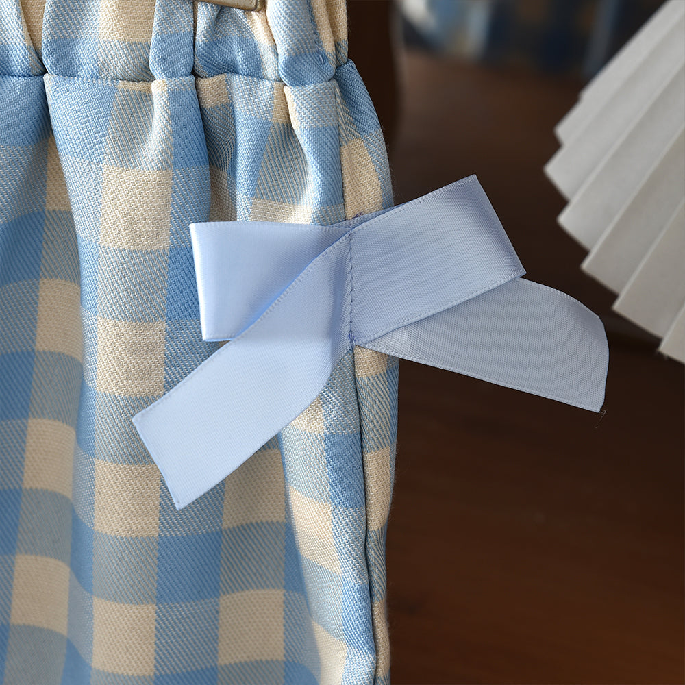 Girls' Long Sleeve T-shirt Plaid Lantern Pants+Free Bag 3pcs Set