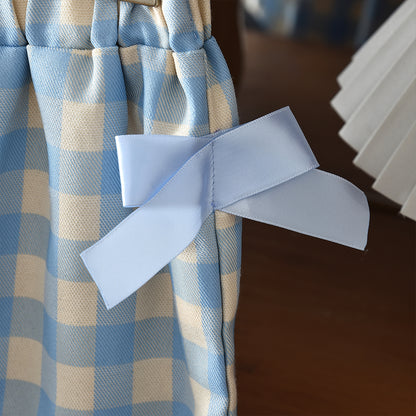 Girls' Long Sleeve T-shirt Plaid Lantern Pants+Free Bag 3pcs Set