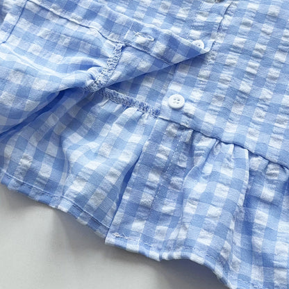 Girls' Classic Plaid Pattern Cute Set