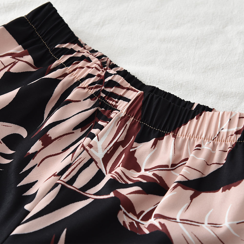 Girls' Wrinkle Sun Top+Printing Trousers Teen Set