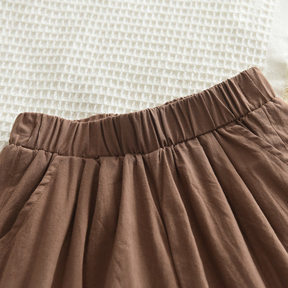 Girls' Pearl Shirt+Shorts Cotton Set