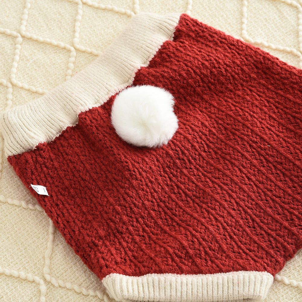 Girls' Christmas Knitted Top+Shorts Baby Set