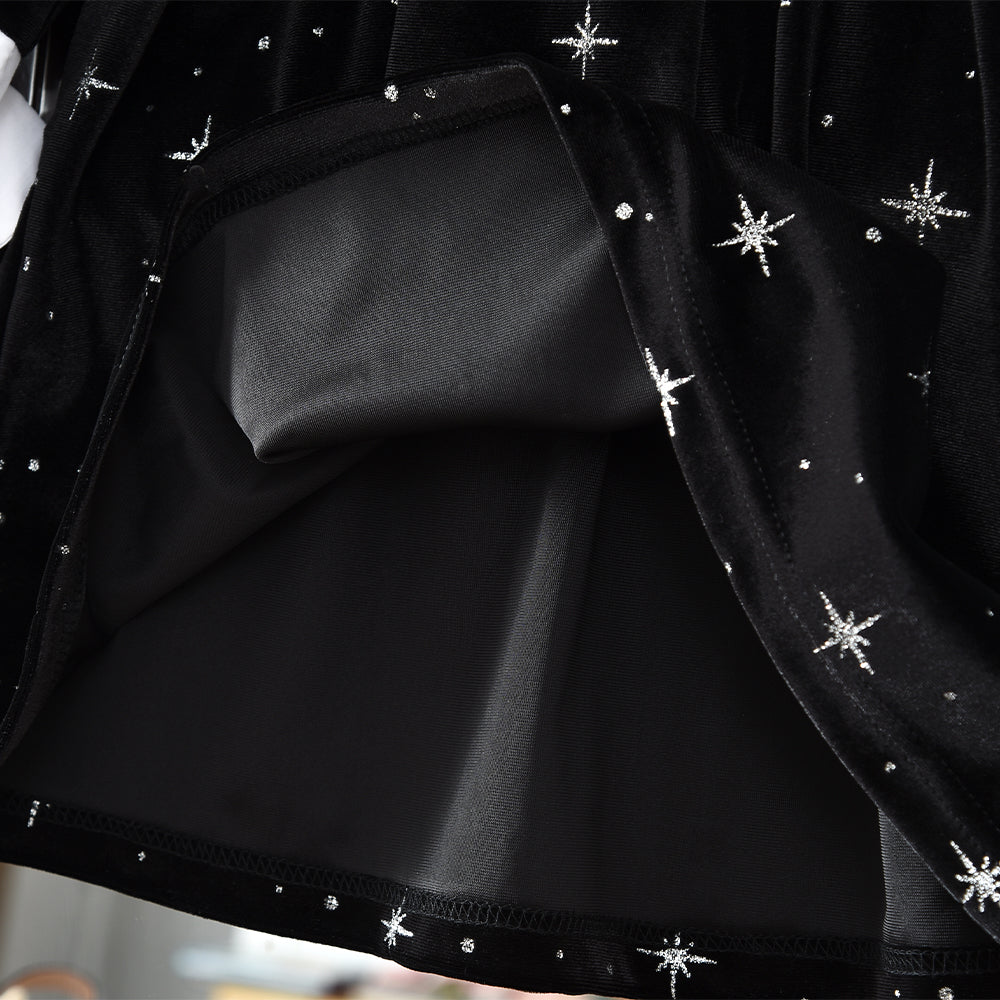Girls' Starry Velvet Elegant Dress