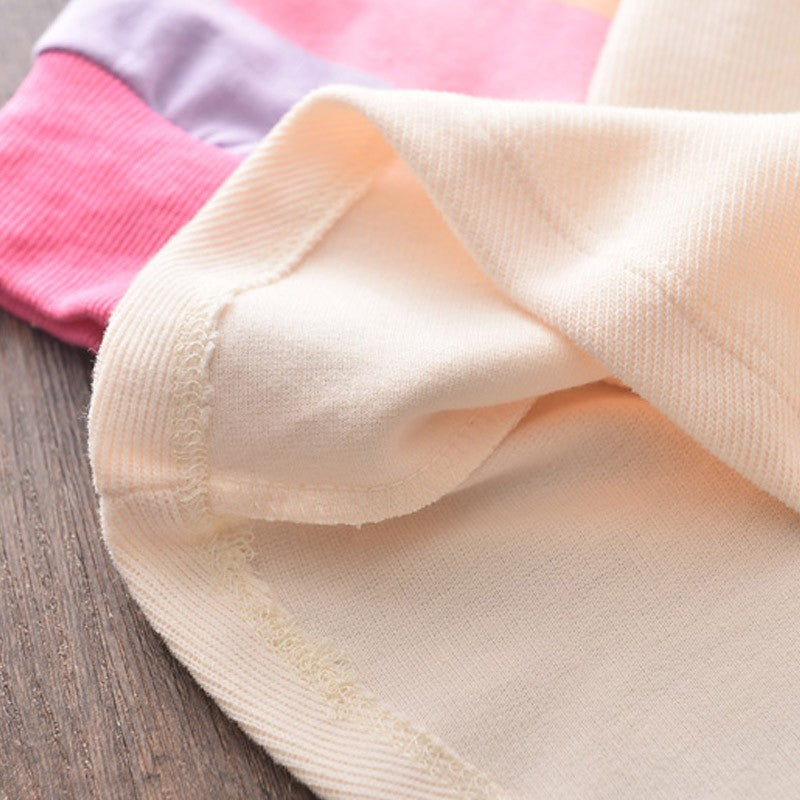 Girls' Rainbow Patch Colorful Hooded Sweat Dress