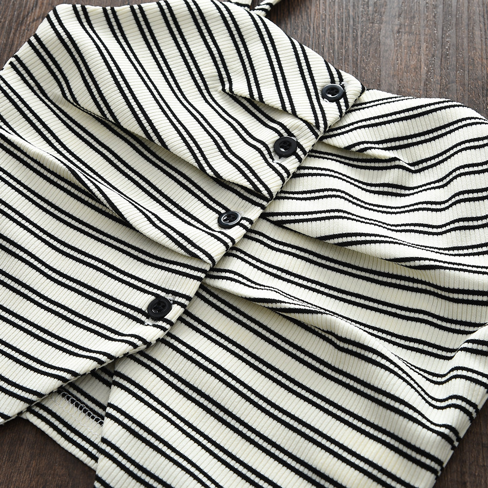 Girls' Stripes Sun-top+Shorts Vacation Set