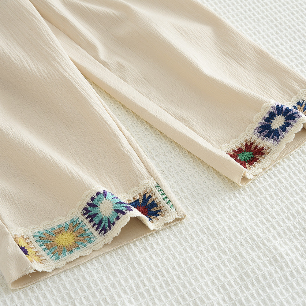 Girls' Ethnic Style Embroidery Casual Set