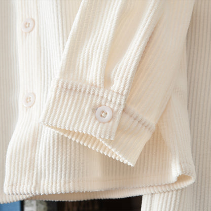 Striped Corduroy Shirt+Pants 2pcs Autumn&Winter Fashion Set Holiday Girls&Boys Clothes