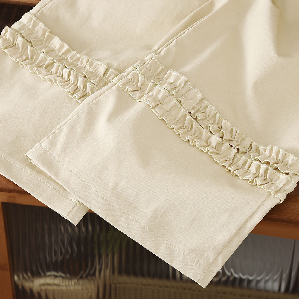 Girls' Ruffle T-shirt+Pant Casual Set