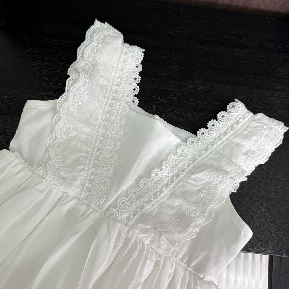 Girls' Lace Cotton Princess Dress