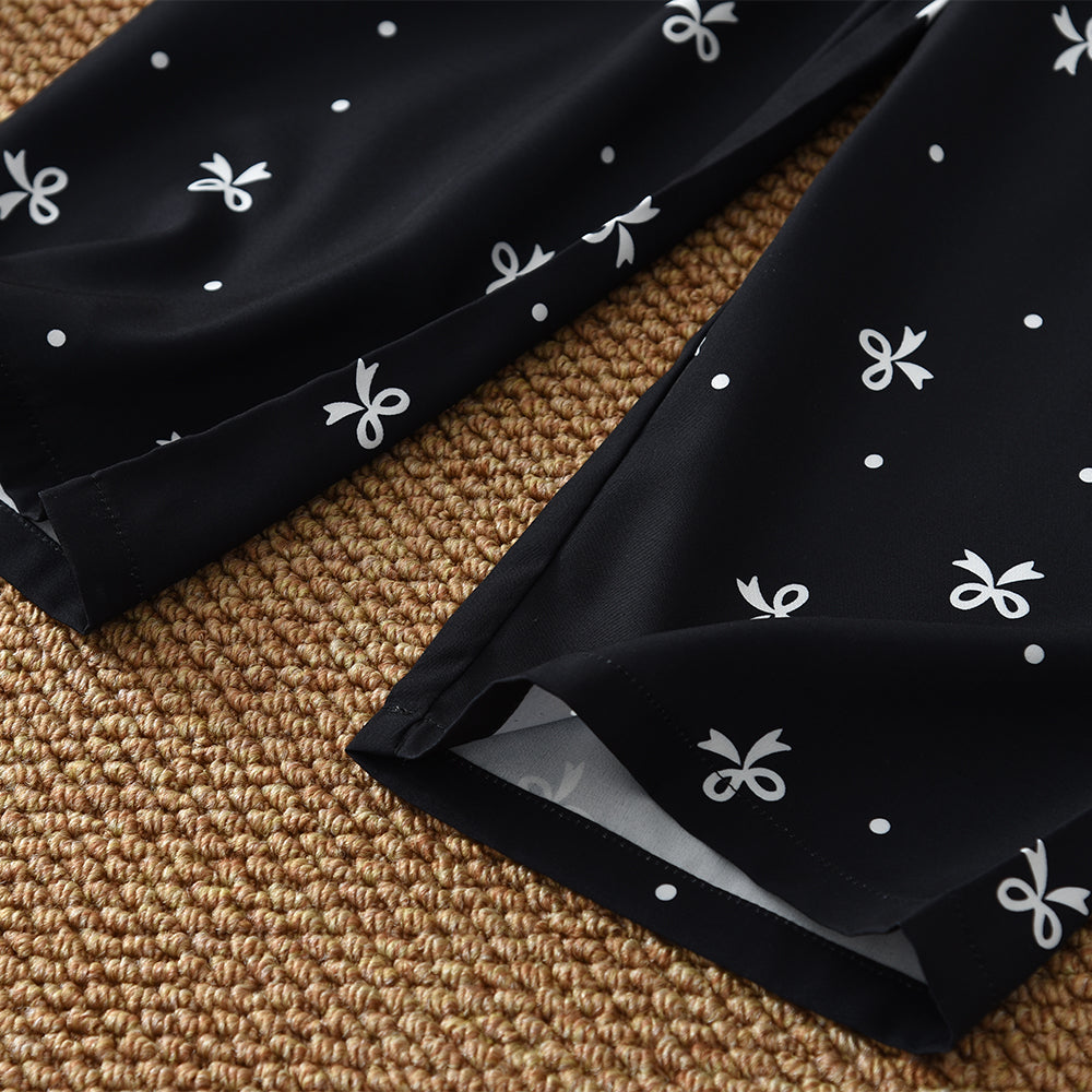 Girls' Long Sleeve T-shirt+Lace Printing Trousers Set
