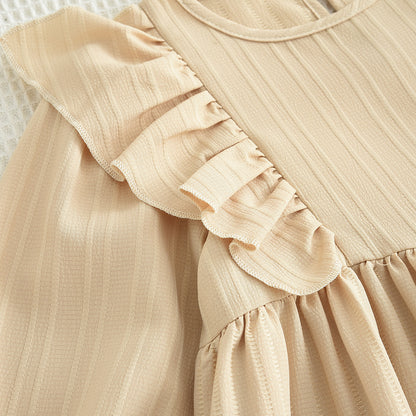 Girls' Long Sleeve Christmas Casual Dress
