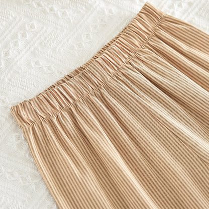 Stripes Bow Blouse+Trousers Girls' Stylish 2pcs Set