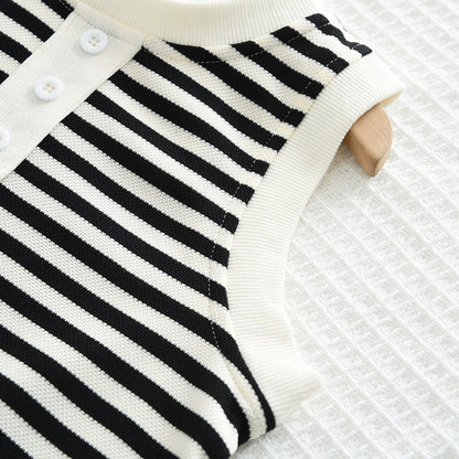 Girls' Striped Comfortable Casual Set