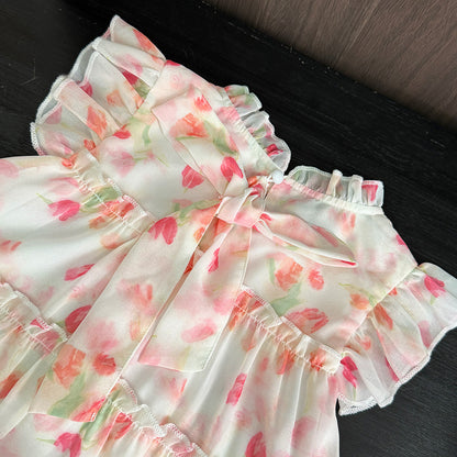 Girls'  Bow-knot Floral Princess Party Dress