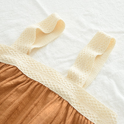 Girls' Lace Sun-top+Loose Pant Vacation Set