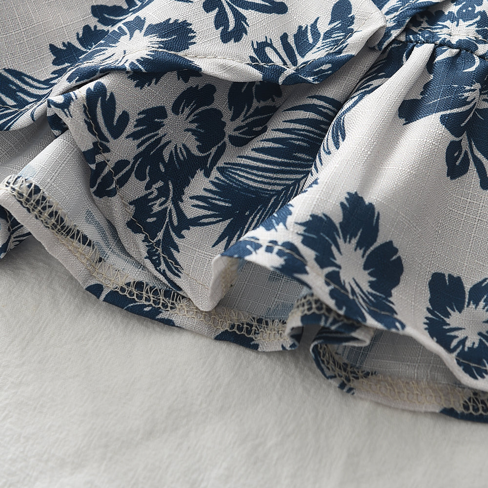 Girls' Tropical Printing Ruffle Special Set