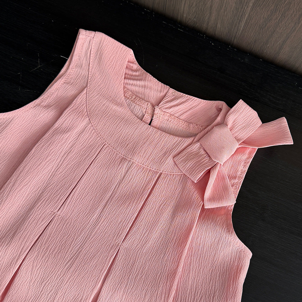 Girls' Bow-knot Top+shorts 2PCS Casual Set