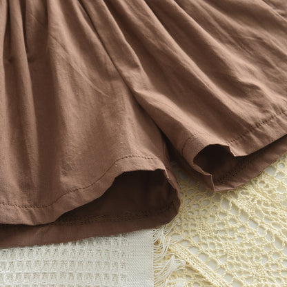 Girls' Pearl Shirt+Shorts Cotton Set