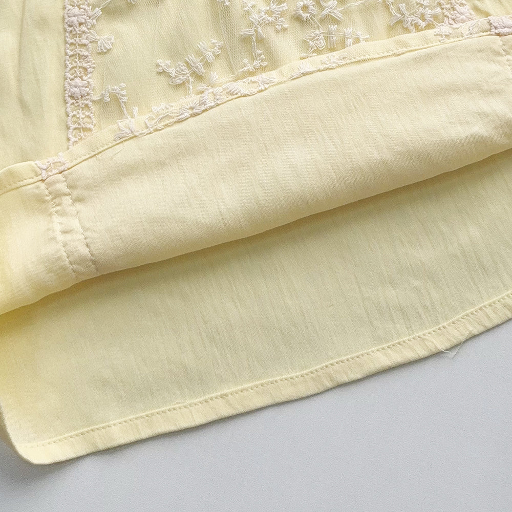 Floral Lace Vest+Wide Leg Pants Elegant Girls' Set