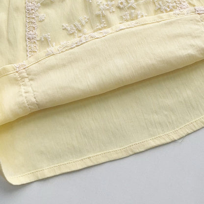 Floral Lace Vest+Wide Leg Pants Elegant Girls' Set