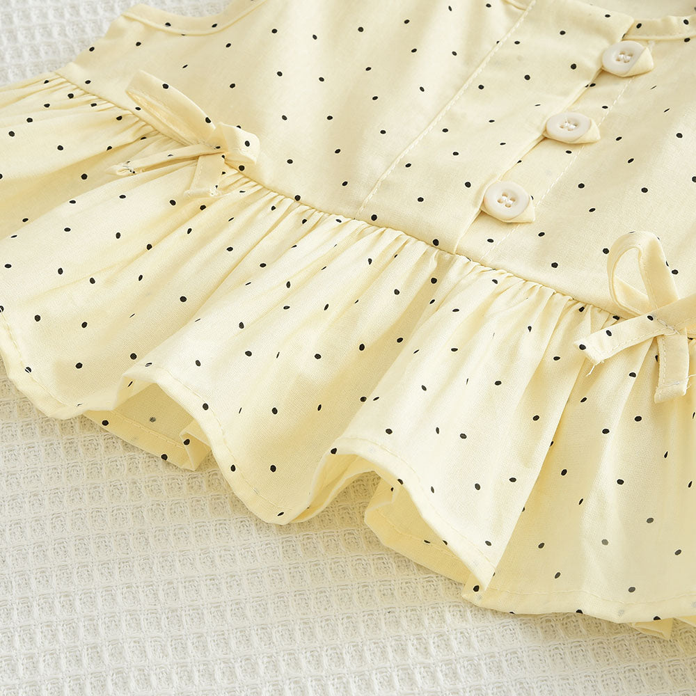 Girls' Dots Printing Bow-knot Elegant Set