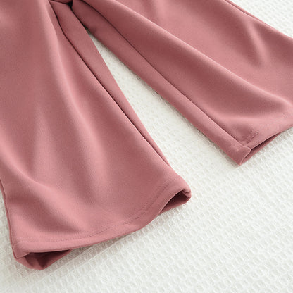 Girls' Letter Sleeve Casual Set
