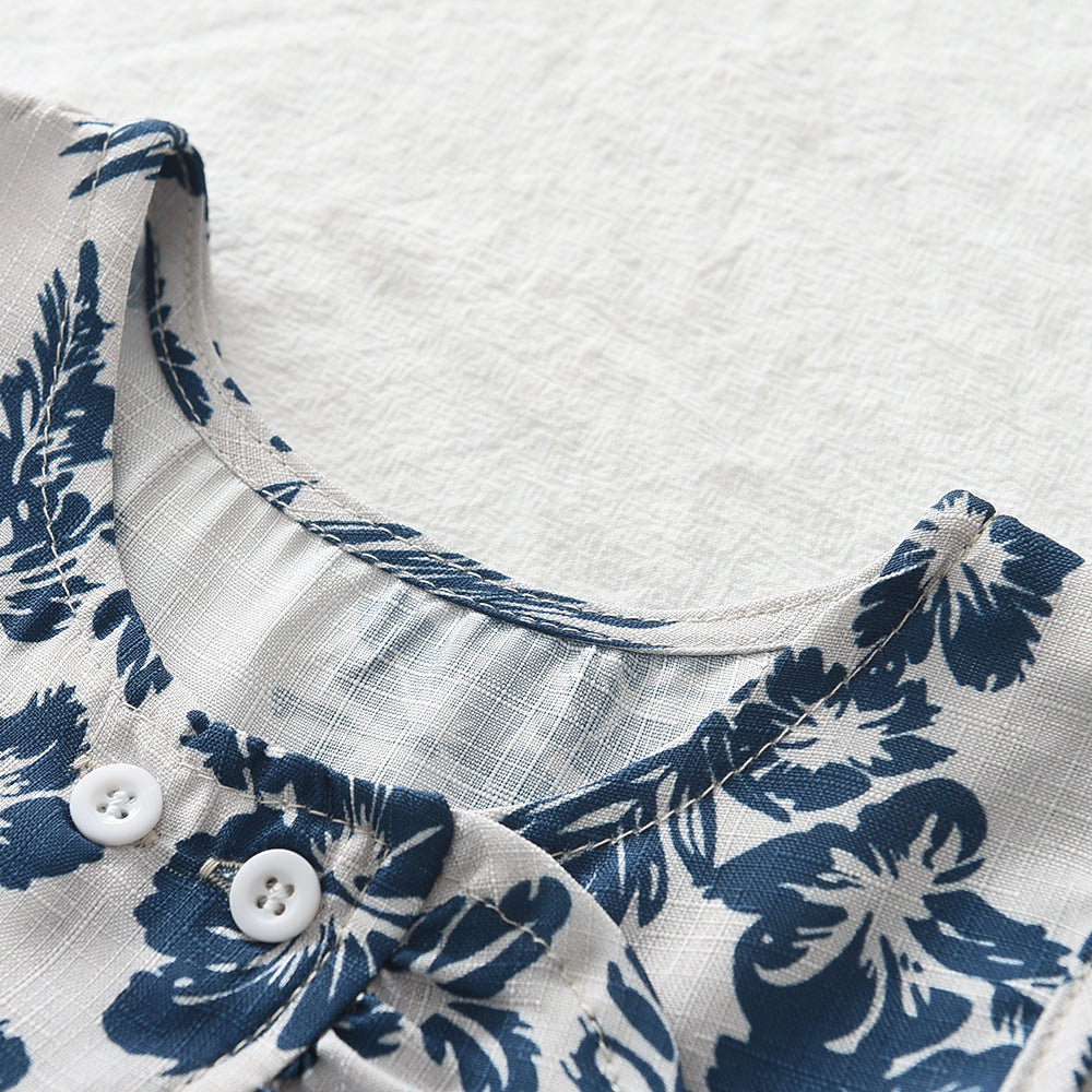 Girls' Tropical Printing Ruffle Special Set