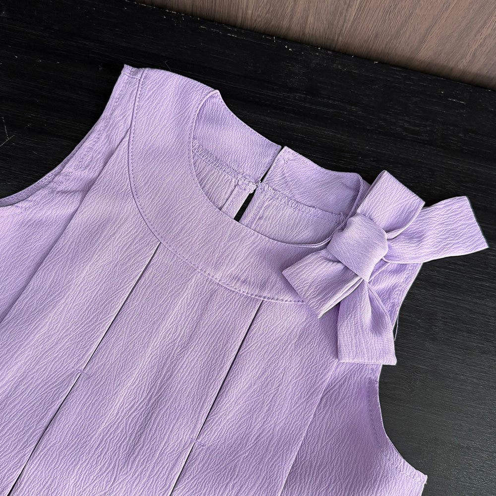 Girls' Bow-knot Top+shorts 2PCS Casual Set