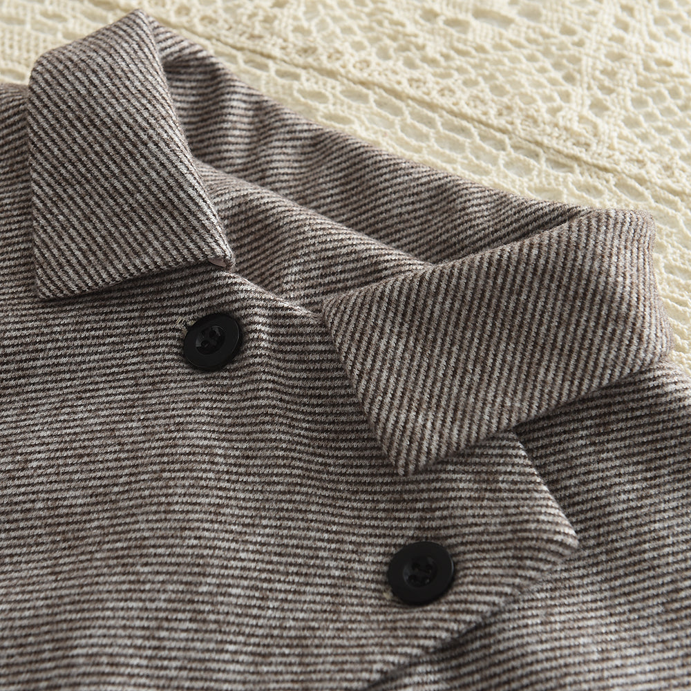 Girls' Coat+Pleated Skirt Vintage Set