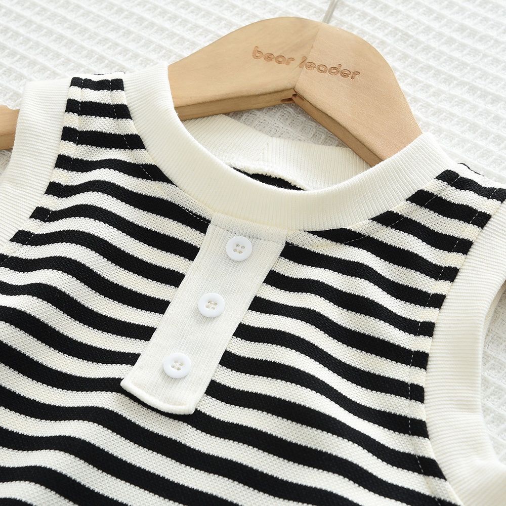 Girls' Striped Comfortable Casual Set
