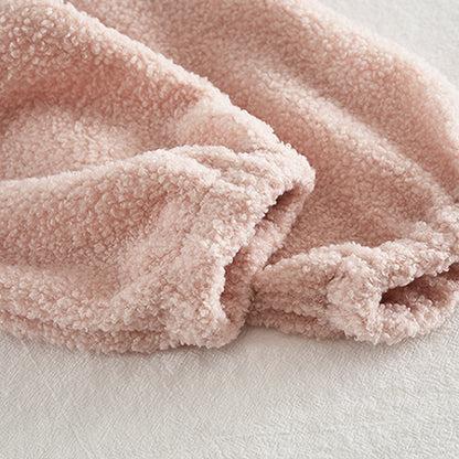 Girls' Letter Patch Zip Top+Trousers Fluffy Casual Set