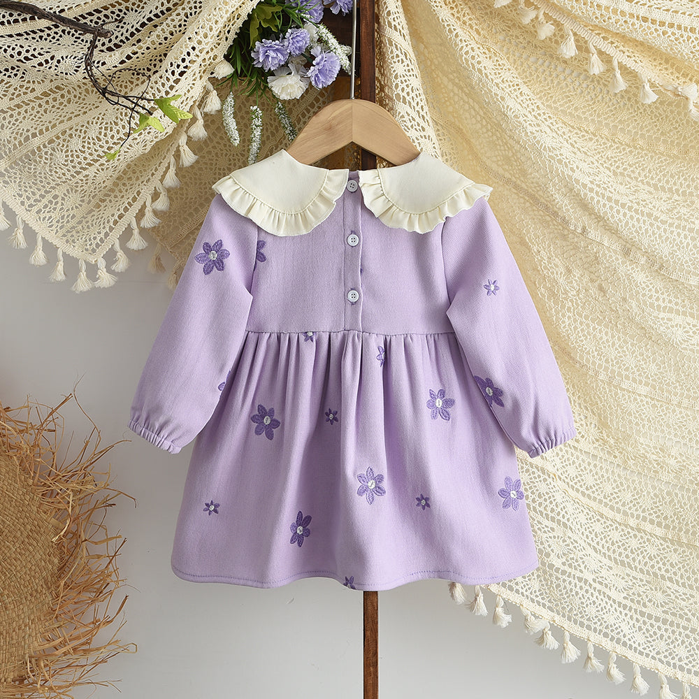 Peter Pan Collar Embroidery Cute Baby Dress