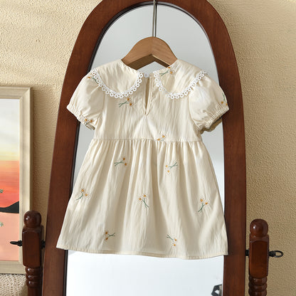 Daisy Embroidery Baby Outfit Cute Baby Girls' Dress