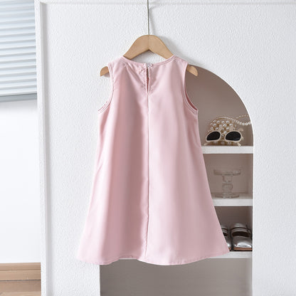 Girls' Floral Outfit 3D Rose Summer Dress